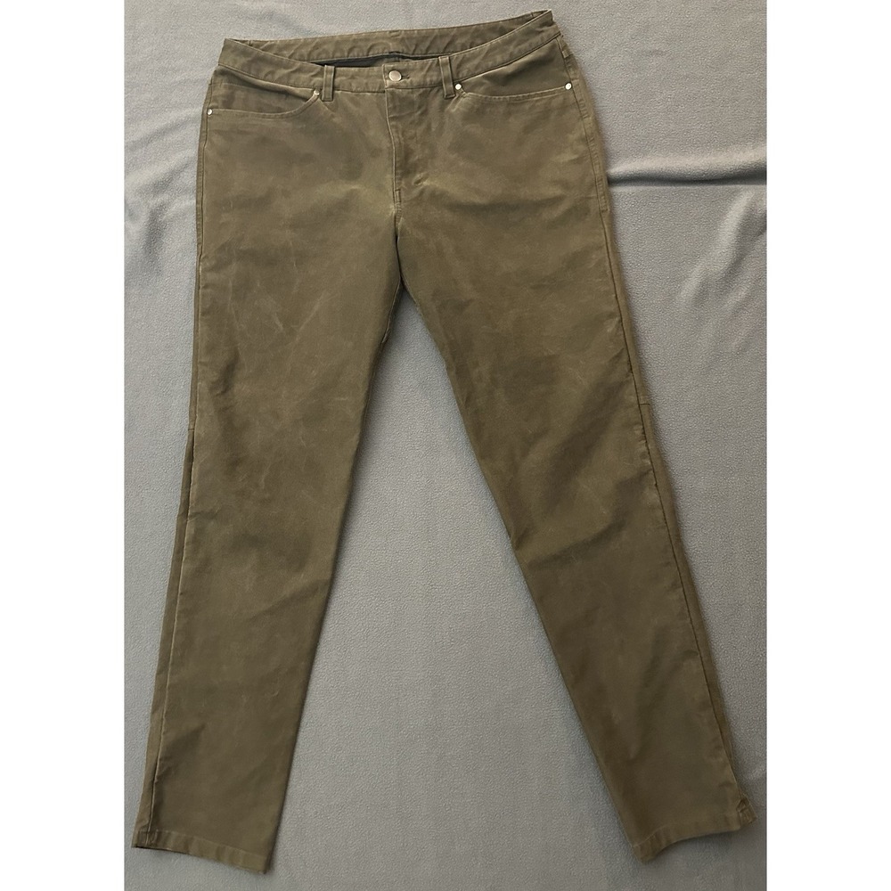 Lululemon ABC Utilitech Canvas Slim Fit Pants Stretch 36x32 Mens Brown M5ABOS